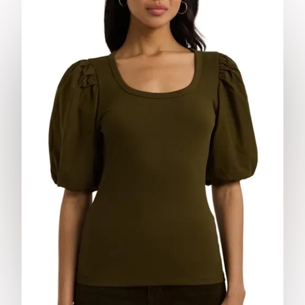 Lauren Ralph Lauren Green Puff Sleeve Fitted Blouse🍎🍎🍎